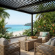 Pergola bioclimatica in alluminio color antracite, 4x4 m, H250 cm - X-METAL