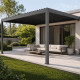 Pergola bioclimatica addossata motorizzata, in alluminio antracite, 4x4 m - X-METAL