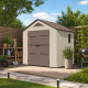 Casetta da giardino Sunlife in HDPE color crema e marrone da 4,5 m² + pavimento - JOBU