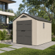 Casetta da giardino Sunlife in HDPE da 7,8 m²crema e grigio + pavimento - JOBU