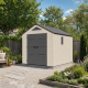 Casetta da giardino Sunlife in HDPE da 7,8 m²crema e grigio + pavimento - JOBU