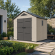 Casetta da giardino Sunlife HDPE 6,15 m² crema e grigio + pavimento - JOBU
