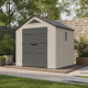 Casetta da giardino Sunlife HDPE 6,15 m² crema e grigio + pavimento - JOBU