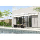 Tenda ombreggiante retrattile beige per pergola 300x617x240/290