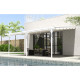 Tenda ombreggiante retrattile beige per pergola 300x617x240/290