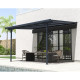 Tenda ombreggiante retrattile color antracite per pergola 3,75x2,55 m - X-METAL
