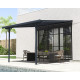 Tenda ombreggiante retrattile color antracite per pergola 300x315x240/290