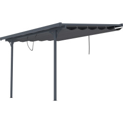 Tenda ombreggiante retrattile color antracite per pergola 300x315x240/290