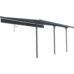 Tenda ombreggiante retrattile color antracite per pergola 300x556x240/290