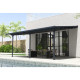 Tenda ombreggiante retrattile color antracite per pergola 300x556x240/290