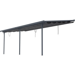 Tenda ombreggiante retrattile color antracite per pergola 300x617x240/290