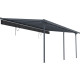 Tenda ombreggiante retrattile color antracite per pergola 300x617x240/290