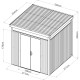 Casetta da giardino in acciaio zincato 0,4mm Woodsteel 4,5m² + kit di ancoraggio - X-METAL