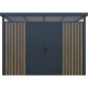 Casetta da giardino in acciaio zincato 0,4mm Woodsteel 8,8m² + kit di ancoraggio - X-METAL