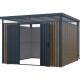 Casetta da giardino in acciaio zincato 0,4mm Woodsteel 8,8m² + kit di ancoraggio - X-METAL