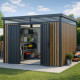 Casetta da giardino in acciaio zincato 0,4mm Woodsteel 8,8m² + kit di ancoraggio - X-METAL