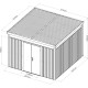 Casetta da giardino in acciaio zincato 0,4mm Woodsteel 8,8m² + kit di ancoraggio - X-METAL