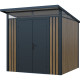 Casetta da giardino in acciaio zincato 0,4mm Woodsteel 4,5m² a tetto monofalda + kit di ancoraggio - X-Metal