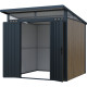 Casetta da giardino in acciaio zincato 0,4mm Woodsteel 4,5m² a tetto monofalda + kit di ancoraggio - X-Metal
