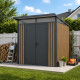 Casetta da giardino in acciaio zincato 0,4mm Woodsteel 4,5m² a tetto monofalda + kit di ancoraggio - X-Metal
