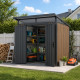 Casetta da giardino in acciaio zincato 0,4mm Woodsteel 4,5m² a tetto monofalda + kit di ancoraggio - X-Metal