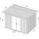 Casetta da giardino in acciaio zincato 0,4mm Woodsteel 6,6m² a tetto monopendenza + kit di ancoraggio - X-Métal