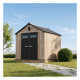 Casetta da giardino WOODIZY in resina spazzolata effetto legno da 5,47 m² skylight + pavimento - Jobu