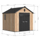 Casetta da giardino WOODIZY in resina spazzolata effetto legno da 5,47 m² skylight + pavimento - Jobu