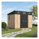 Casetta da giardino WOODIZY in resina spazzolata effetto legno 6,03 m² skylight  + pavimento - Jobu