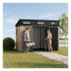 Casetta da giardino WOODIZY in resina spazzolata effetto legno 6,03 m² skylight  + pavimento - Jobu