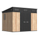 Casetta da giardino WOODIZY in resina spazzolata effetto legno 6,03 m² skylight  + pavimento - Jobu