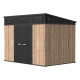 Casetta da giardino WOODIZY in resina spazzolata effetto legno 6,03 m² skylight  + pavimento - Jobu