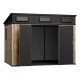 Casetta da giardino WOODIZY in resina spazzolata effetto legno 6,03 m² skylight  + pavimento - Jobu