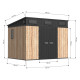 Casetta da giardino WOODIZY in resina spazzolata effetto legno 6,03 m² skylight  + pavimento - Jobu