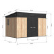 Casetta da giardino WOODIZY in resina spazzolata da 7,29 m² effetto legno skylight + pavimento - Jobu