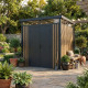 Casetta da giardino in acciaio zincato 0,4mm Woodsteel 4,5m² + kit di ancoraggio - X-METAL