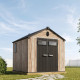 Casetta da giardino WOODIZY in resina spazzolata effetto legno da 5,47 m² skylight + pavimento - Jobu