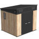 Casetta da giardino WOODIZY in resina spazzolata effetto legno da 4,71 m² skylight + pavimento - Jobu