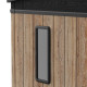 Casetta da giardino WOODIZY in resina spazzolata effetto legno da 4,71 m² skylight + pavimento - Jobu