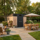 Casetta da giardino WOODIZY in resina spazzolata effetto legno 6,03 m² skylight  + pavimento - Jobu