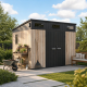 Casetta da giardino WOODIZY in resina spazzolata effetto legno 6,03 m² skylight  + pavimento - Jobu