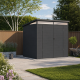 Casetta da giardino in resina 4,10m² antracite monofalda skylight + pavimento - Jobu
