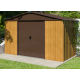 Casetta da giardino in lamiera effetto legno 5,97m² + kit d'ancoraggio incluso - YARDMASTER