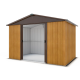 Casetta da giardino in lamiera effetto legno 5,97m² + kit d'ancoraggio incluso - YARDMASTER
