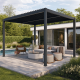 Pergola bioclimatica autoportante motorizzata in alluminio antracite 3x3m - con telecomando - X-METAL