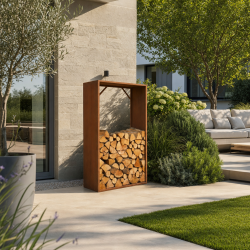 Legnaia in acciaio Corten 90x180cm - X-metal