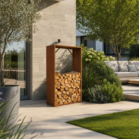 Legnaia in acciaio Corten 90x180cm - X-metal