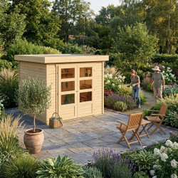 Casetta da giardino Askola 3,5 - 5,95m² in legno grezzo da 19 mm - WoodFeeling