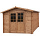 Casetta in legno massello da 28 mm trattato in autoclave colore marrone 9m² TOP - Gardy Shelter