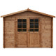 Casetta in legno massello da 28 mm trattato in autoclave colore marrone 9m² TOP - Gardy Shelter